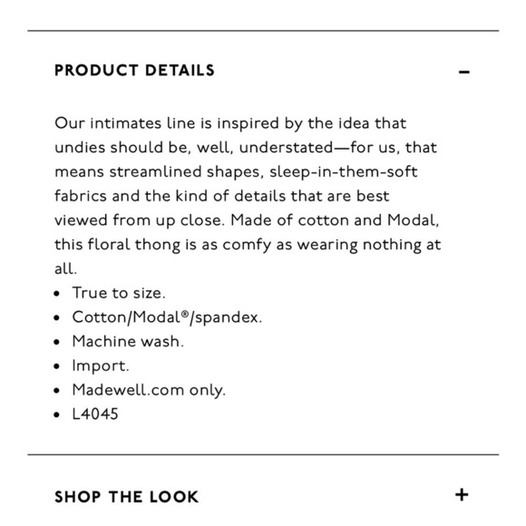 4/$25 Madewell Cotton-Modal Thong in Morning Posies - Picture 6 of 6